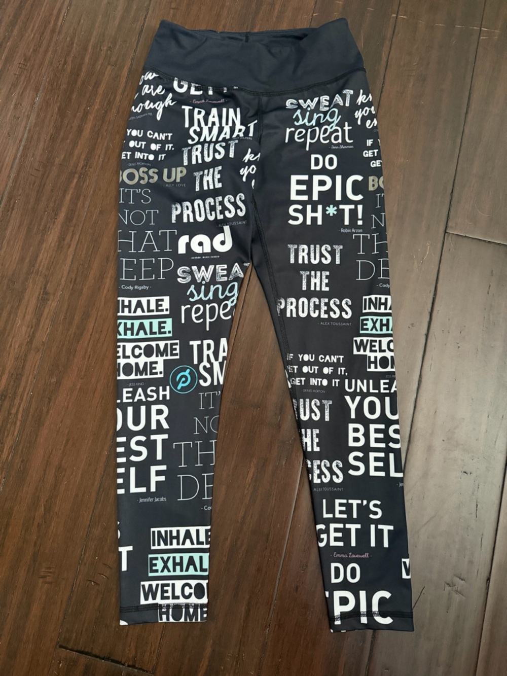 PopRAGEous LA Pop Active For Peloton Leggings Artsy Activewear medium - Picture 2 of 4